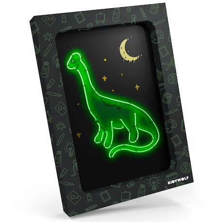 Kit création déco murale lumineuse kidyneon dinosaure Noir 3 - vertbaudet enfant 