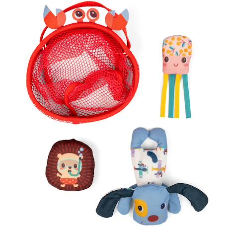 Jeu de bain filet de pêche jules et ses amis Rouge, bleu, rose 2 - vertbaudet enfant 