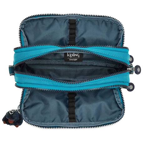 Trousse à crayons nylon 3 zips 32 emplacements Bleu / gris+Bleu / noir+Bleu / rose+Bleu aqua+Gris / bleu 6 - vertbaudet enfant 
