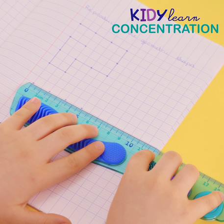 Règle 20cm kidy learn concentration Bleu cyan 2 - vertbaudet enfant 