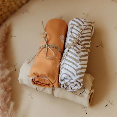 Lot de 3 housses de matelas à langer boho (40 x 80 cm) Ecru, marron, blanc 6 - vertbaudet enfant 