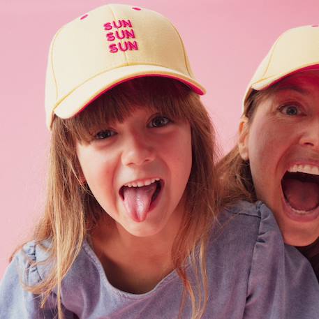 Casquette enfant sun sun sun (7-12 ans) Jaune, rose 4 - vertbaudet enfant 