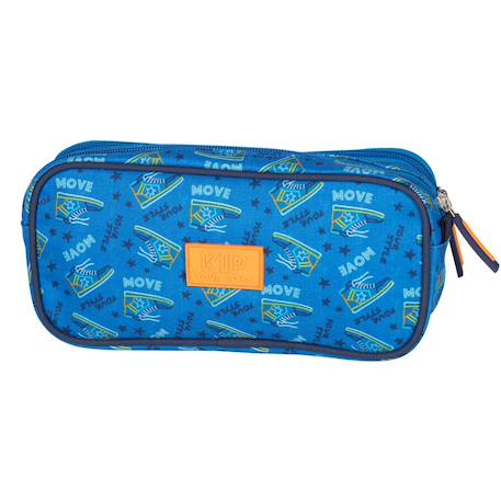 Trousse rectangulaire 22 cm à 2 compartiments Bleu+Bleu / gris+Bleu ciel+Gris / bleu 1 - vertbaudet enfant 