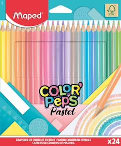 Jouet-Matériel scolaire-Crayons de couleur color peps pastels en bois