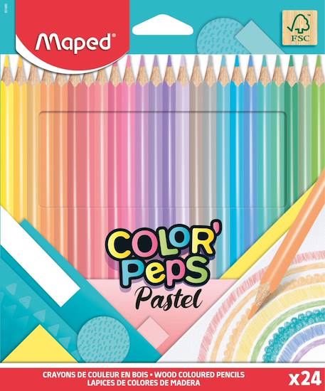 Garçon-Accessoires-Fourniture scolaire-Crayons de couleur color peps pastels en bois