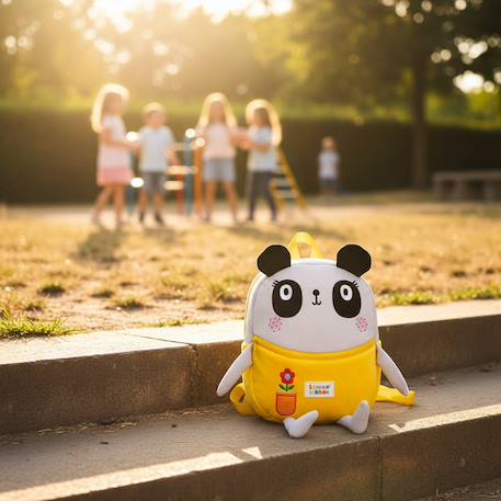 Sac à dos maternelle en peluche Bleu ciel+Jaune+Jaune lion+Multicolore 4 - vertbaudet enfant 