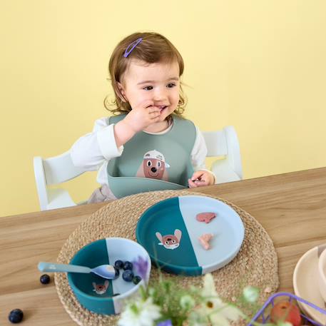 Assiette en silicone tiny team chien Bleu 6 - vertbaudet enfant 