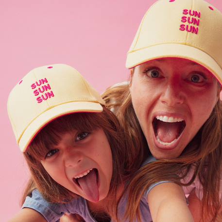 Casquette enfant sun sun sun (7-12 ans) Jaune, rose 3 - vertbaudet enfant 
