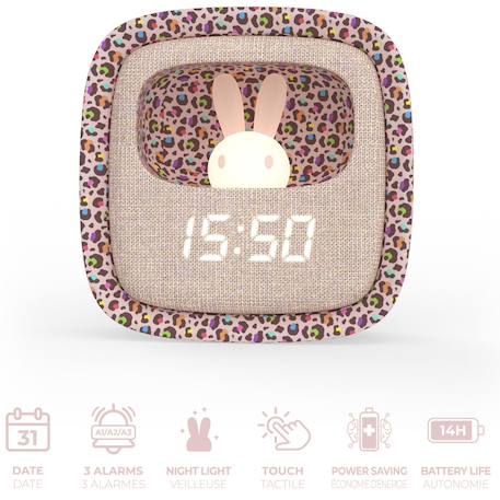 Réveil 2 en 1 billy rainbow leopard Multicolore 6 - vertbaudet enfant 