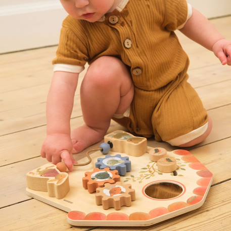 Tableau d'activités bébé en bois Beige, orange, bleu 6 - vertbaudet enfant 