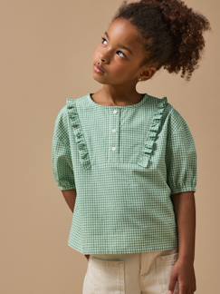 Blouse imprimée vichy fille  - vertbaudet enfant