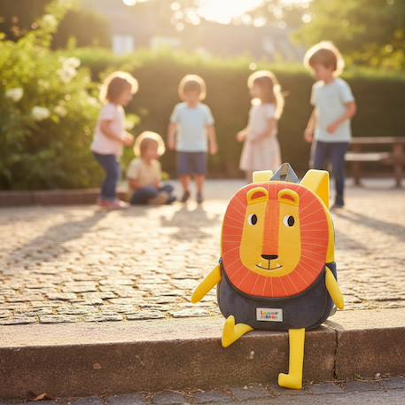 Sac à dos maternelle en peluche Bleu ciel+Jaune+Jaune lion+Multicolore 6 - vertbaudet enfant 