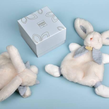 Doudou lapin bonbon (25 cm) Blanc, bleu+Blanc, vert 4 - vertbaudet enfant 