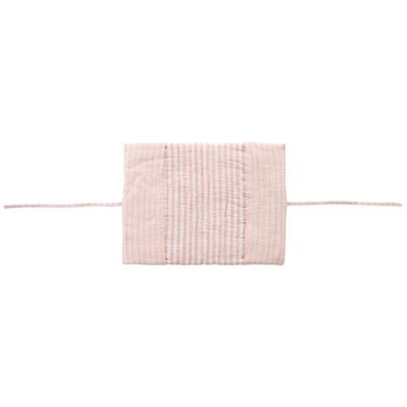 Protège-carnet de santé gaze de coton rayé vert de gris Vieux rose 2 - vertbaudet enfant 