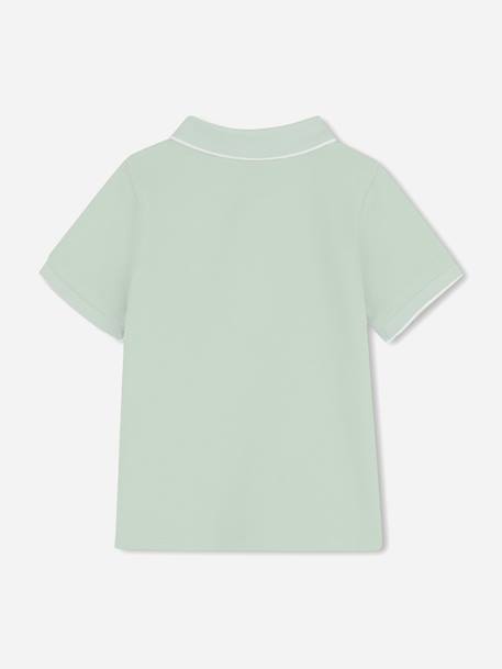 Polo garçon à manches courtes Beige+Bleu gris+Vert 8 - vertbaudet enfant 