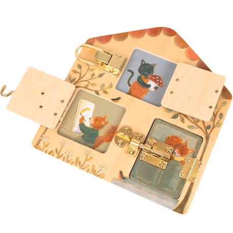 Tableau d'activités à serrures Beige, orange, vert 2 - vertbaudet enfant 