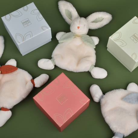 Doudou lapin bonbon (25 cm) Blanc, bleu+Blanc, vert 6 - vertbaudet enfant 