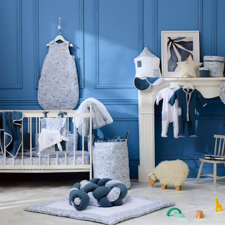Cape de bain + gant bambou forêt enchantée Bleu, blanc 2 - vertbaudet enfant 