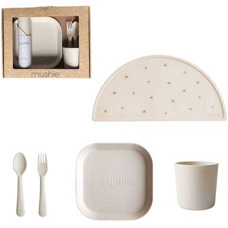Coffret repas en silicone blush (3 pièces) Ecru 1 - vertbaudet enfant 