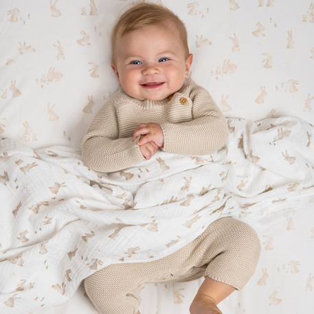 Drap-housse Baby Bunny 70 x 140/150 cm Ecru, marron, orange 5 - vertbaudet enfant 