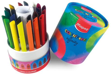 Fille-Accessoires-Fourniture scolaire-Pot crayons infinity frise à colorier