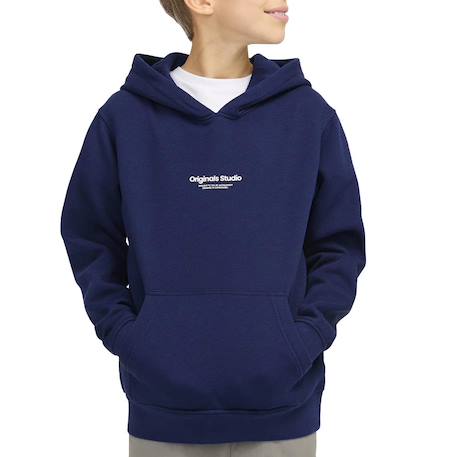 Sweat à capuche garçon vesterbro Bleu+Marine 4 - vertbaudet enfant 