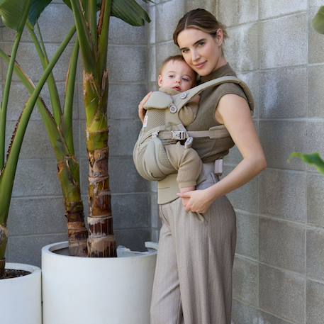 Porte bébé omni classic mesh natural Beige+Vert 11 - vertbaudet enfant 