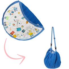 Puériculture-Tapis de jeu 2 en 1 noomad organic soft puce et pilou moulin roty