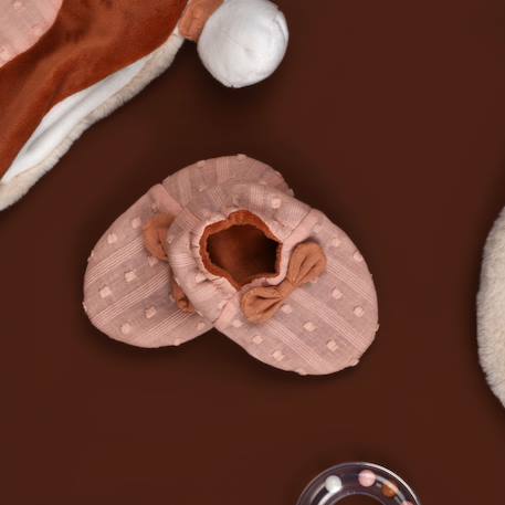 Coffret doudou et chaussons mina marron (0-6 mois) Marron, rose 4 - vertbaudet enfant 