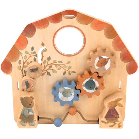 Tableau d'activités bébé en bois Beige, orange, bleu 1 - vertbaudet enfant 