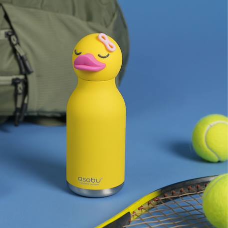 Gourde isotherme bestie canard (460 ml) Jaune, rose, noir 4 - vertbaudet enfant 