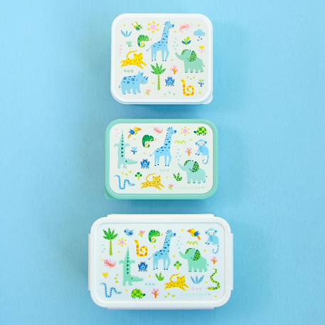 Lunch box jungles Blanc, vert, bleu 4 - vertbaudet enfant 