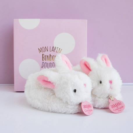 Coffret chaussons hochet mon tout petit lapin rose (0-6 mois) Rose 2 - vertbaudet enfant 