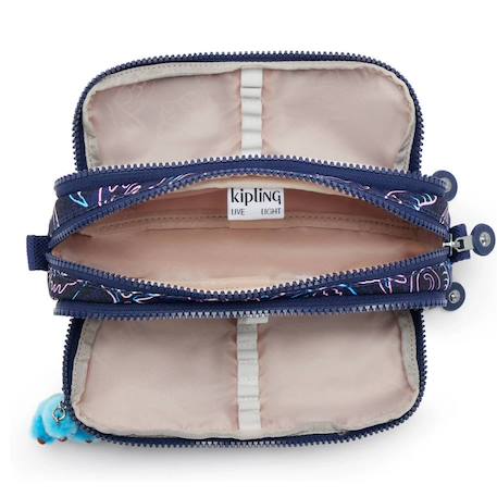 Trousse à crayons nylon 3 zips 32 emplacements Bleu / gris+Bleu / noir+Bleu / rose+Bleu aqua+Gris / bleu 9 - vertbaudet enfant 