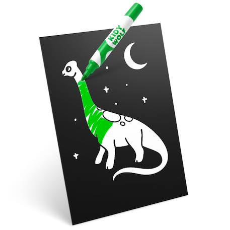 Kit création déco murale lumineuse kidyneon dinosaure Noir 2 - vertbaudet enfant 
