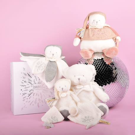 Peluche attache-sucette ours pantin argent (20 cm) Blanc 6 - vertbaudet enfant 