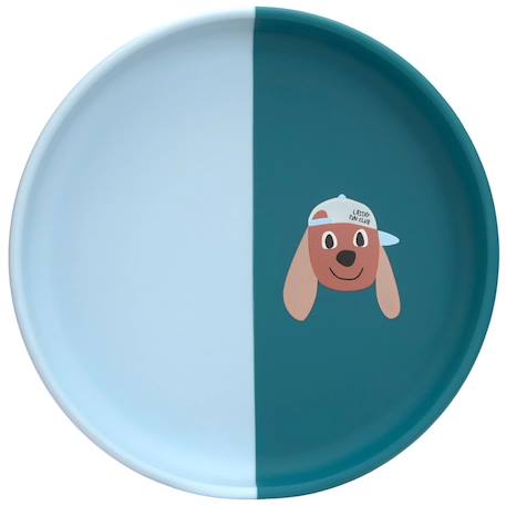 Assiette en silicone tiny team chien Bleu 2 - vertbaudet enfant 