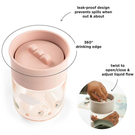 Tasse d'apprentissage 360° tiny farm Rose 3 - vertbaudet enfant 