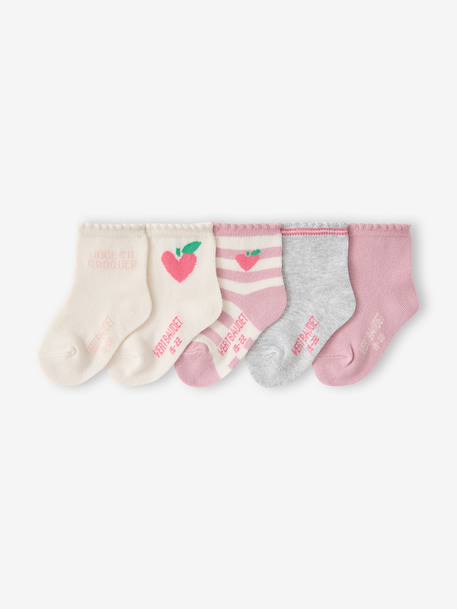 Bébé-Chaussettes, Collants-Lot de 5 chaussettes bébé fille