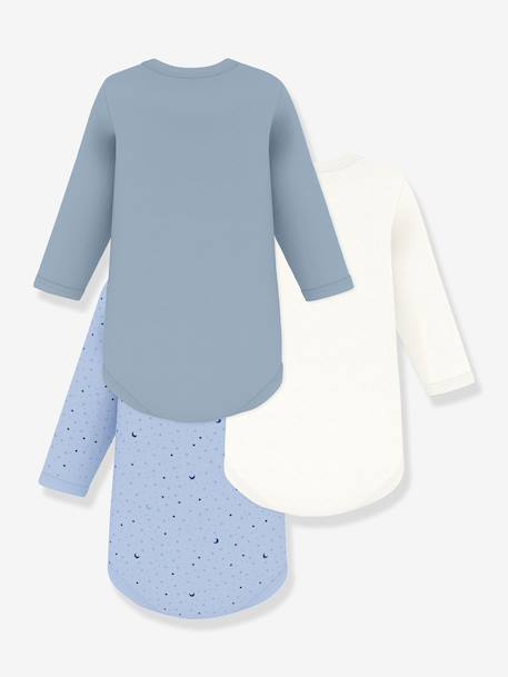 Lot 3 bodies manches longues bleu 2 - vertbaudet enfant 