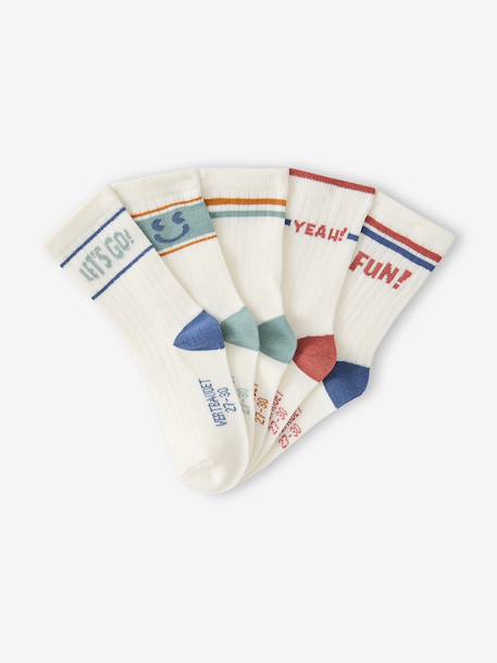 Lot de 5 chaussettes garçon écru 2 - vertbaudet enfant 