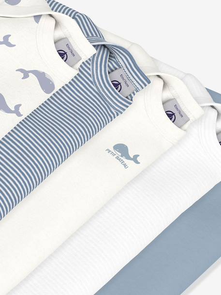 Lot 5 bodies manches longues bleu 3 - vertbaudet enfant 