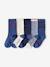 Lot de 5 paires de chaussettes 'Cool Kids' garçon bleu azur+bleu nuit+indigo+vert sauge 3 - vertbaudet enfant 