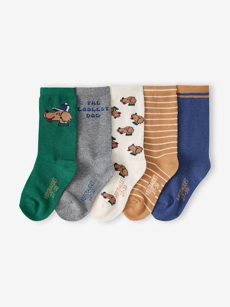 Lot de 5 chaussettes garçon écru 1 - vertbaudet enfant 