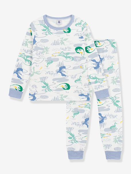 Pyjama imprimé dragons blanc 1 - vertbaudet enfant 