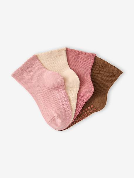 Lot de 4 chaussettes bébé fille vieux rose 2 - vertbaudet enfant 