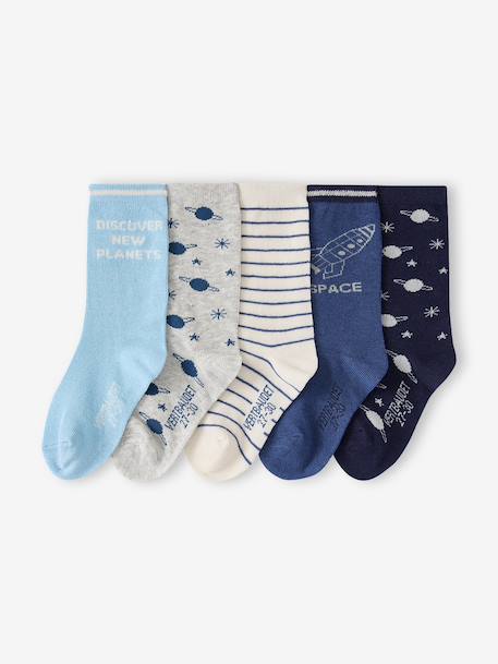 Lot de 5 chaussettes garçon bleu 1 - vertbaudet enfant 