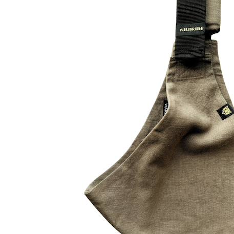 Porte bébé enfant en lin camel Beige, noir, doré 2 - vertbaudet enfant 