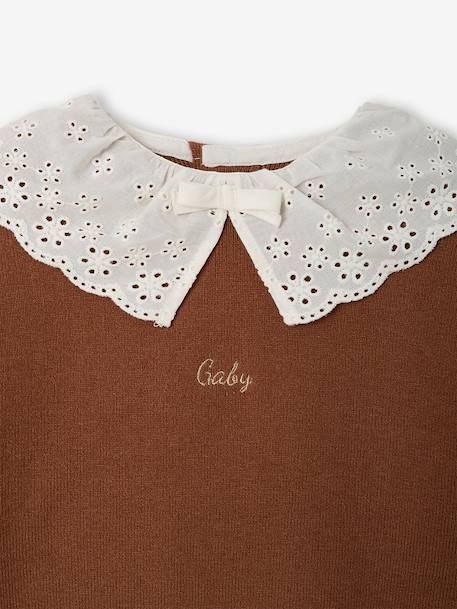 Pull bébé fille manches longues mauve+moka 8 - vertbaudet enfant 