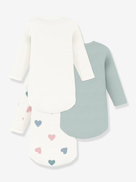 Lot 3 bodies manches longues vert clair 2 - vertbaudet enfant 